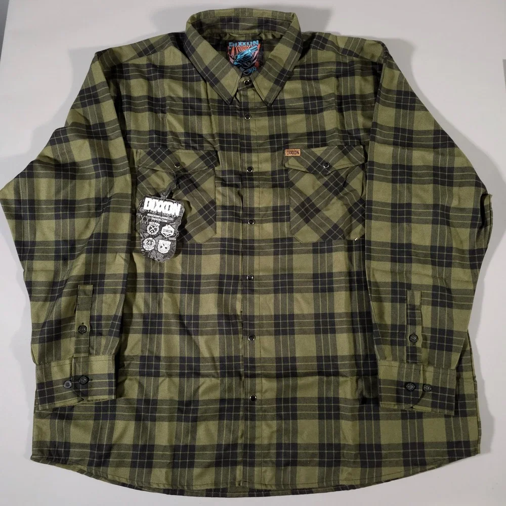 Dixxon Flannel Co Shirt Mens 5X Green Black 38 Special Plaid Button Up NWT New - Picture 3 of 8
